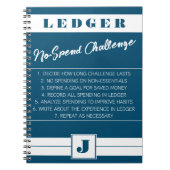 Keine Herausforderung Ledger Blue & White Initial Notizblock (Vorderseite)