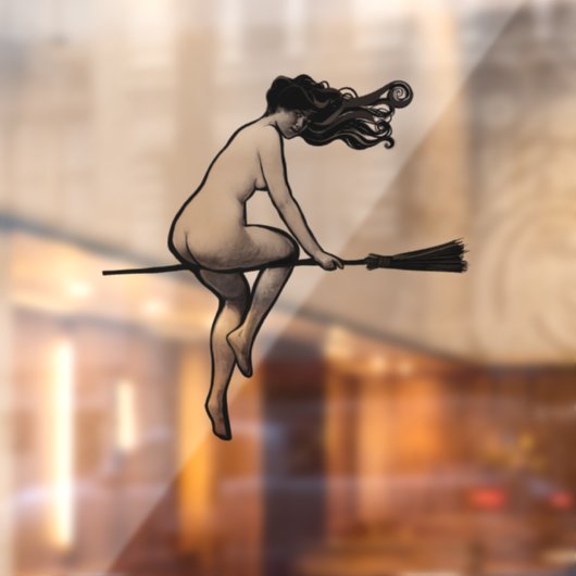 Keine Hexe und Broom-Hexe schaden Fensteraufkleber (Blatt 2)