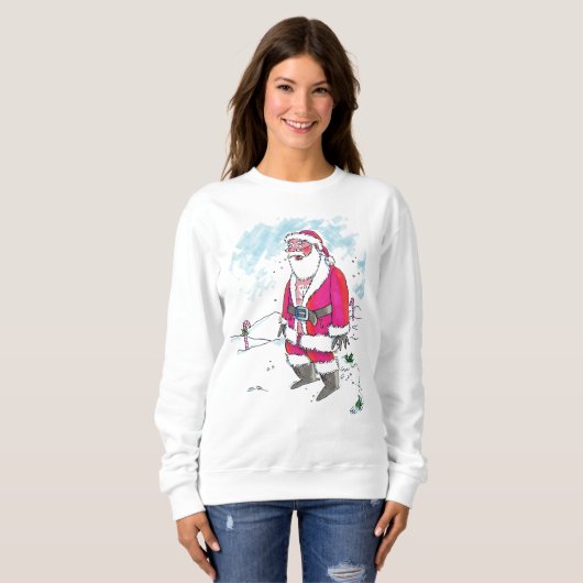 Keine Ho-Ho Frauen weißes Sweatshirt (Vorne ganz)