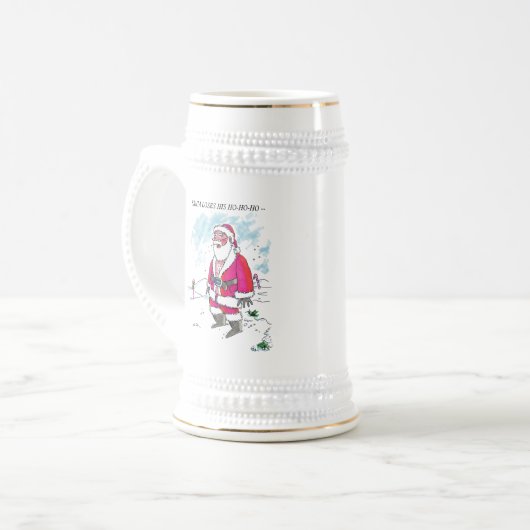 Keine Ho-Ho-Ho mit weißem Textstein mit Goldschnit Bierglas (Vorderseite Links)