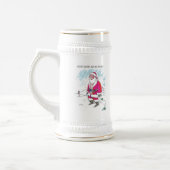 Keine Ho-Ho-Ho mit weißem Textstein mit Goldschnit Bierglas (Links)