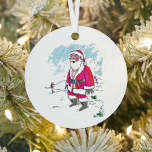 Keine Ho-Ho-Ho runde Metalldekoration Ornament Aus Metall