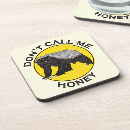 Keine Honey Funny Honey Badger Quote nennen Getränkeuntersetzer (Linke Seite)
