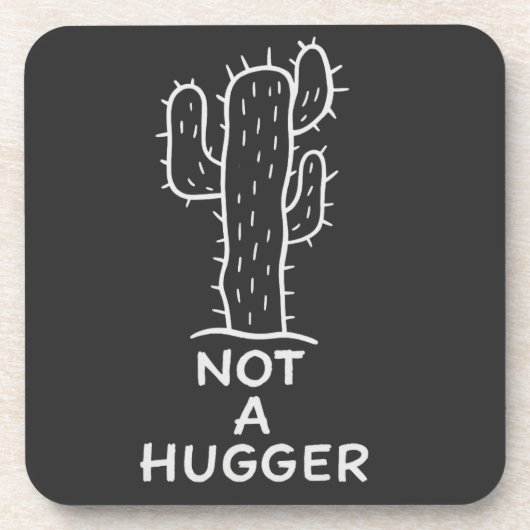 Keine Hugger Funny Cactus Illustration Getränkeuntersetzer (Vorderseite)
