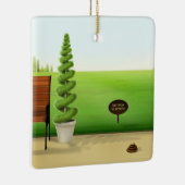 "Keine Hunde erlaubt" "Behalt vom Gras" Keramikornament (Rechts)