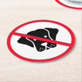 Keine Hunde erlaubt Unterschrift | Kundenspezifisc Runder Pappuntersetzer (Angewinkelt)