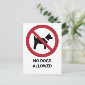 Keine Hunde erlaubt, Verbotsschild Postkarte (Stehend Vorderseite)