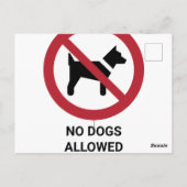 Keine Hunde erlaubt, Verbotsschild Postkarte (Rückseite)