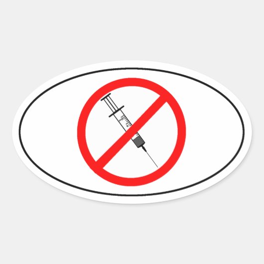 Keine Impfstoffe Ovaler Aufkleber (Vorderseite)