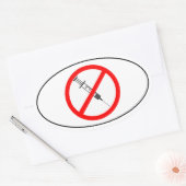 Keine Impfstoffe Ovaler Aufkleber (Umschlag)