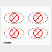 Keine Impfstoffe Ovaler Aufkleber (Blatt)