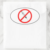 Keine Impfstoffe Ovaler Aufkleber (Tasche)