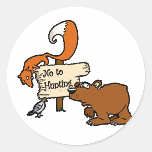 Keine Jagdkleber Runder Aufkleber (Vorderseite)