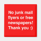 Keine Junk Mail - magnetisch - Zeichen! Magnet (Vorne)