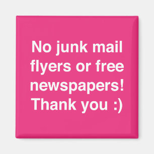 Keine Junk Mail - magnetisch - Zeichen! Magnet