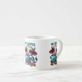 Keine Kaffee, keine Arbeit Espressotasse (Vorderseite Rechts)