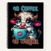Keine Kaffee, keine Arbeit Notizblock (Vorderseite)