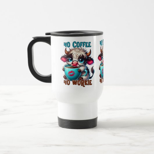 Keine Kaffee, keine Arbeit Reisebecher (Links)