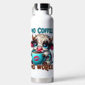 Keine Kaffee, keine Arbeit Trinkflasche (Vorderseite)