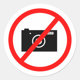 Keine Kameras erlaubt, keine Bilder, keine Fotos Runder Aufkleber