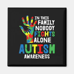 Keine Kämpfe allein Autismus Bewusstsein Puzzle Ha Magnet