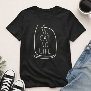 Keine Katze Kein Leben Süße Minimalistische Katzen T-Shirt