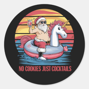 Keine Kekse Cocktails Weihnachten im Juli Weihnach Runder Aufkleber