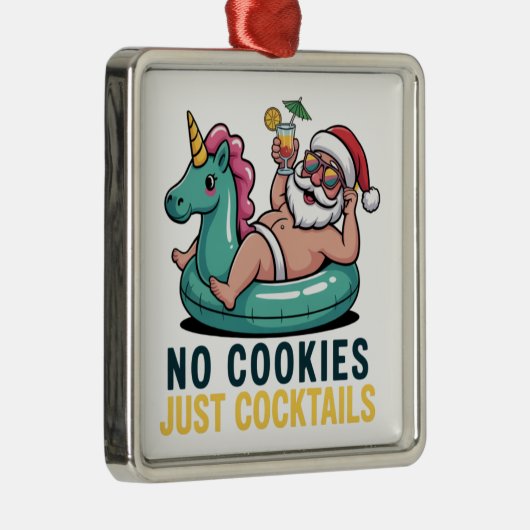 Keine Kekse nur Cocktails Weihnachten Ornament Aus Metall (Rechts)