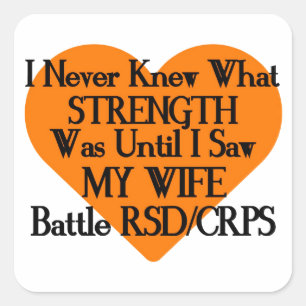 Keine Kenntnis von Stärke/Herz/Ehefrau...RSD/CRPS Quadratischer Aufkleber