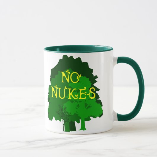 Keine Kernwaffen mit der grünen Baum-Kaffee-Tasse Tasse (Rechts)