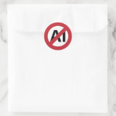 Keine KI erlaubt Runder Aufkleber (Tasche)