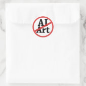 Keine KI-Kunst Runder Aufkleber (Tasche)
