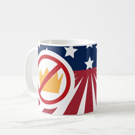KEINE KINDER! Anti-Trump-Flagge Kaffeetasse (Vorderseite Links)
