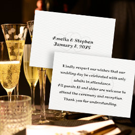 Keine Kinder auf White Enclosure Cards Begleitkarte