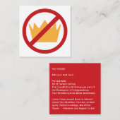 KEINE KINDER! Der Trump-Platz Verlasst zurück Quadratische Visitenkarte (Vorne/Hinten)