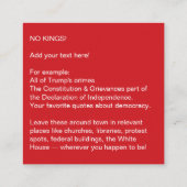 KEINE KINDER! Der Trump-Platz Verlasst zurück Quadratische Visitenkarte (Rückseite)