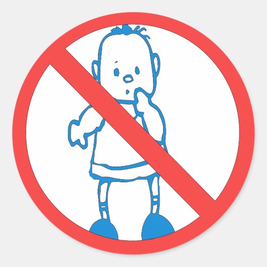 Keine Kinder erlaubt Runder Aufkleber (Vorderseite)