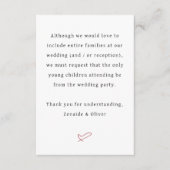 Keine Kinderhochzeit oder Empfang Begleitkarte (Vorderseite)