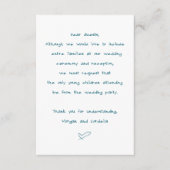 Keine Kinderhochzeit oder Empfang Begleitkarte (Vorderseite)