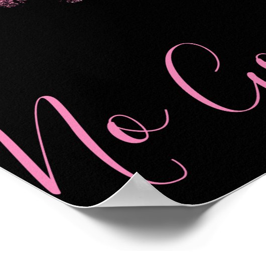 Keine Klatschzone Rosa Lippen auf schwarzem Hinter Poster (Ecke)