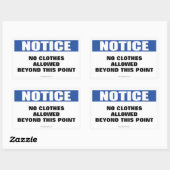 Keine Kleidung über diesen Punkt hinaus Hinweis Ze Rechteckiger Aufkleber (Blatt)