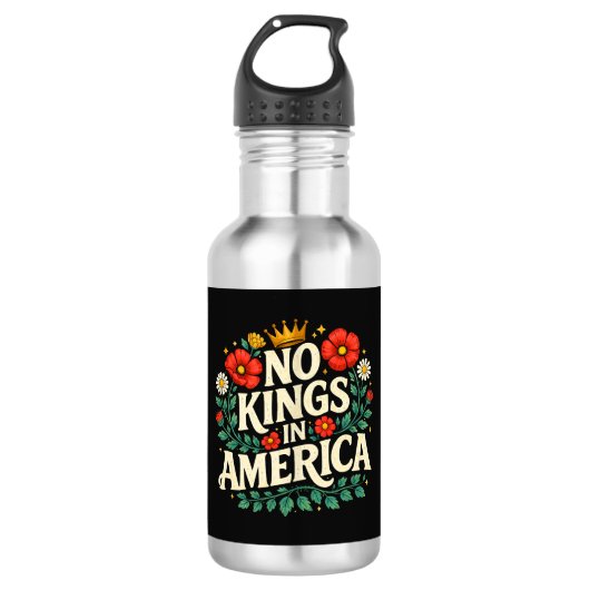 Keine Könige Amerika Edelstahlflasche (Vorderseite)