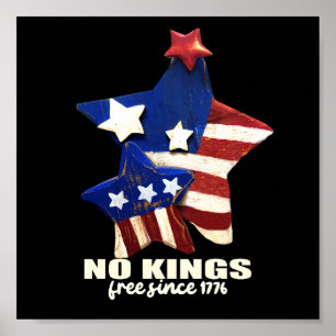 Keine Könige Demokratie Rot Weiß und Blau Sterne Poster