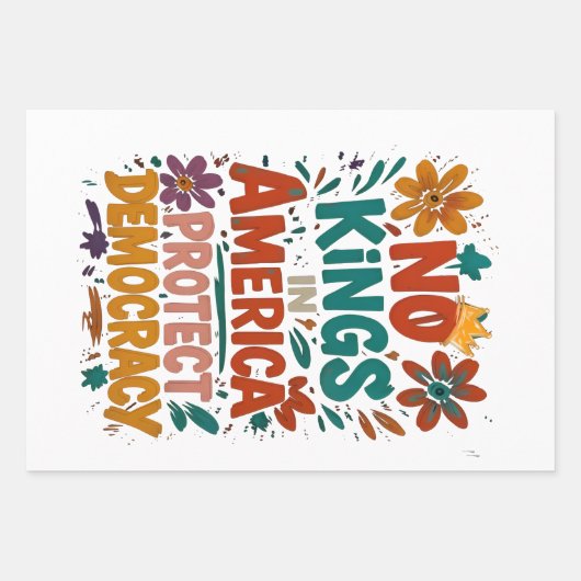 Keine Könige in Amerika Amerikanische Demokratie Geschenkpapier Set (Vorderseite)