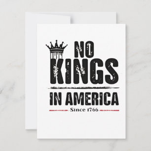 Keine Könige in Amerika Anti Trump American Patrio Mitteilungskarte
