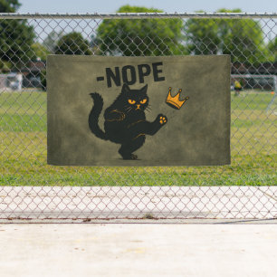 Keine Könige in Amerika Black Cat Funny Kicking Cr Banner