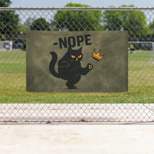 Keine Könige in Amerika Black Cat Funny Kicking Cr Banner (Insitu)