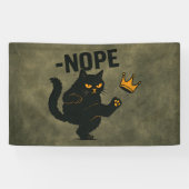 Keine Könige in Amerika Black Cat Funny Kicking Cr Banner (Horizontal)