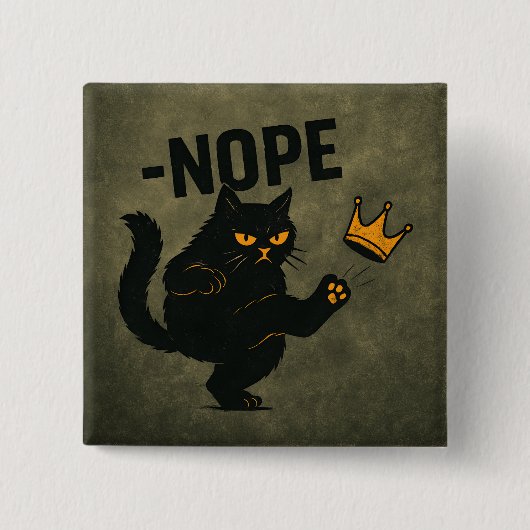 Keine Könige in Amerika Black Cat Funny Kicking Cr Button (Vorderseite)