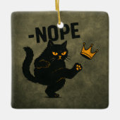 Keine Könige in Amerika Black Cat Funny Kicking Cr Keramikornament (Vorderseite)